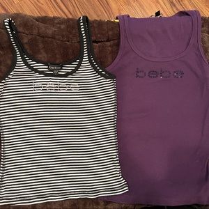 2 Bebe Rhinestone Tops Size Large